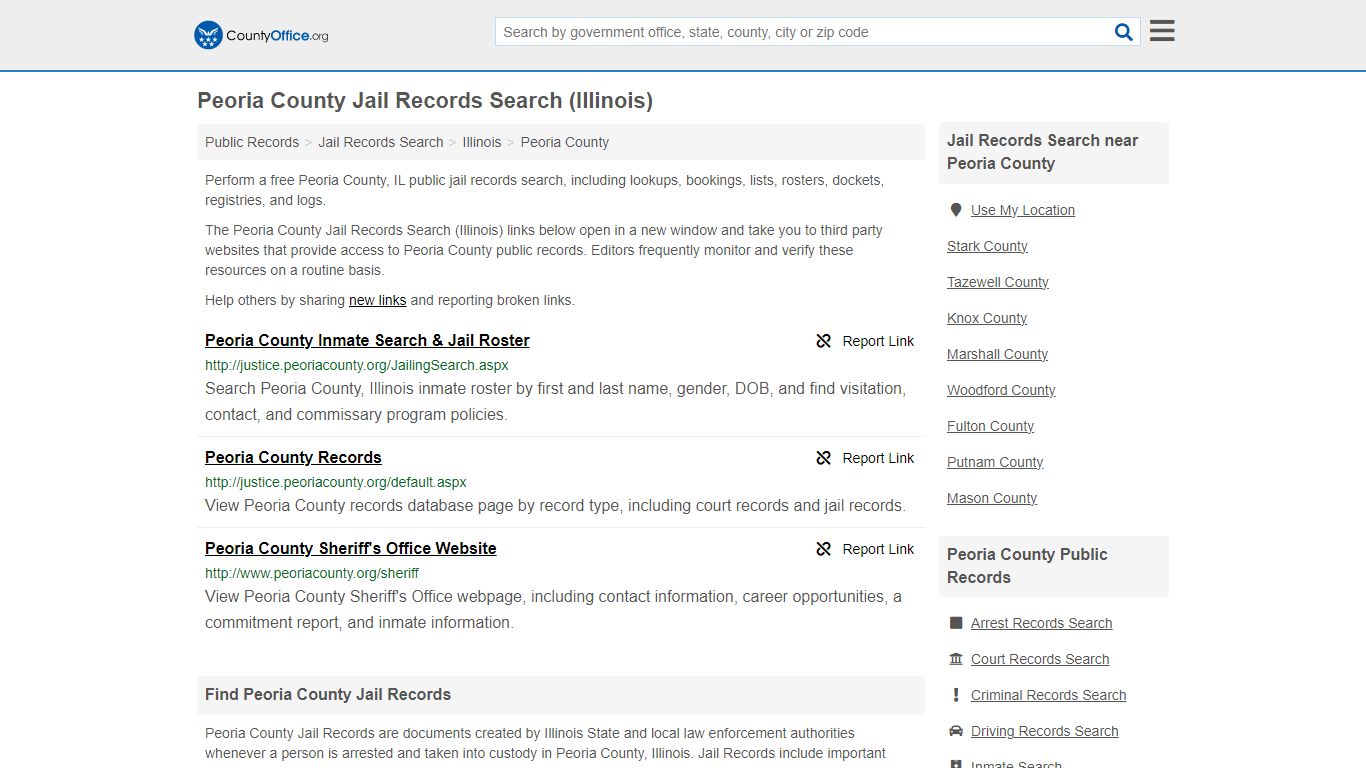 Jail Records Search - Peoria County, IL (Jail Rosters & Records)